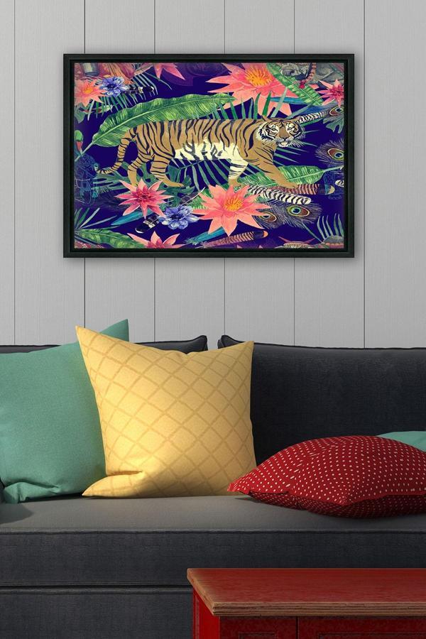 Tablo Center Siyah L Çerçeve Kanvas Tablo 105x145 cm - Image 1