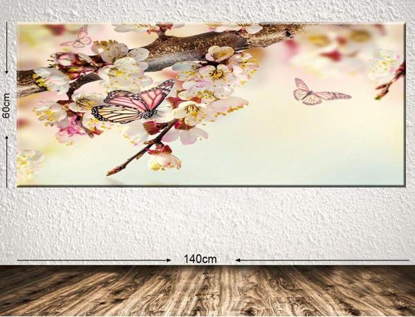 Tablo Center Dev Boyut Çiçek Kanvas Tablo 60x140 cm - Image 1