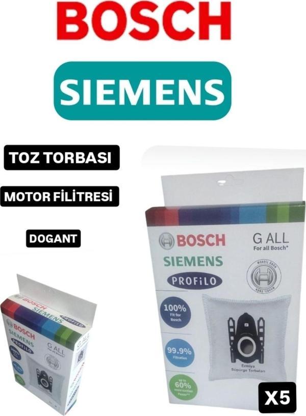 Dogant Bosch Siemens Süpürge Toz Torbası 5 Adet Motor Filitresi Kutulu - Image 1