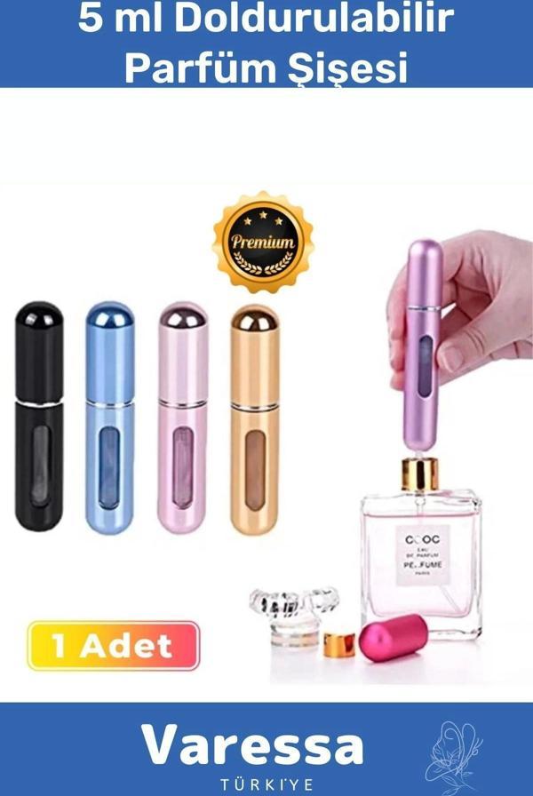 Deluxe Seri Doldurulabilir Parfüm Şişesi Cep Boy Kolay Taşınabilir Çanta İçi Mini 5 Ml 1 Adet - Image 1