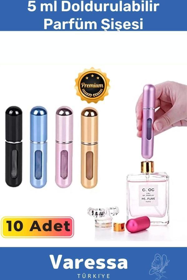 Deluxe Seri Doldurulabilir Parfüm Şişesi Cep Boy Kolay Taşınabilir Çanta İçi Mini 5 Ml 10 Adet - Image 1