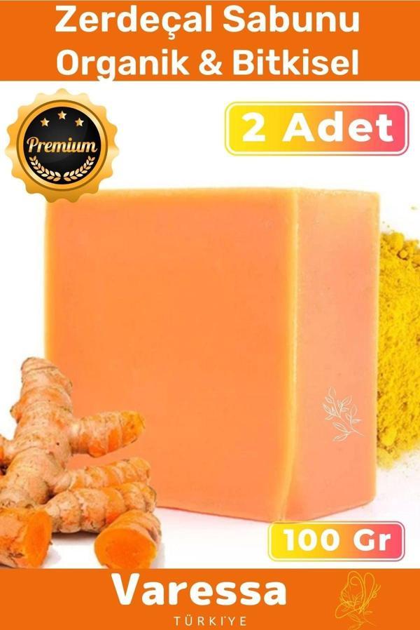 Premium Seri Orijinal Doğal Güzel Kokulu El Yüz Saç Vücut Cilt Zerdeçal Ekstraktı Sabunu 2'li - Image 1