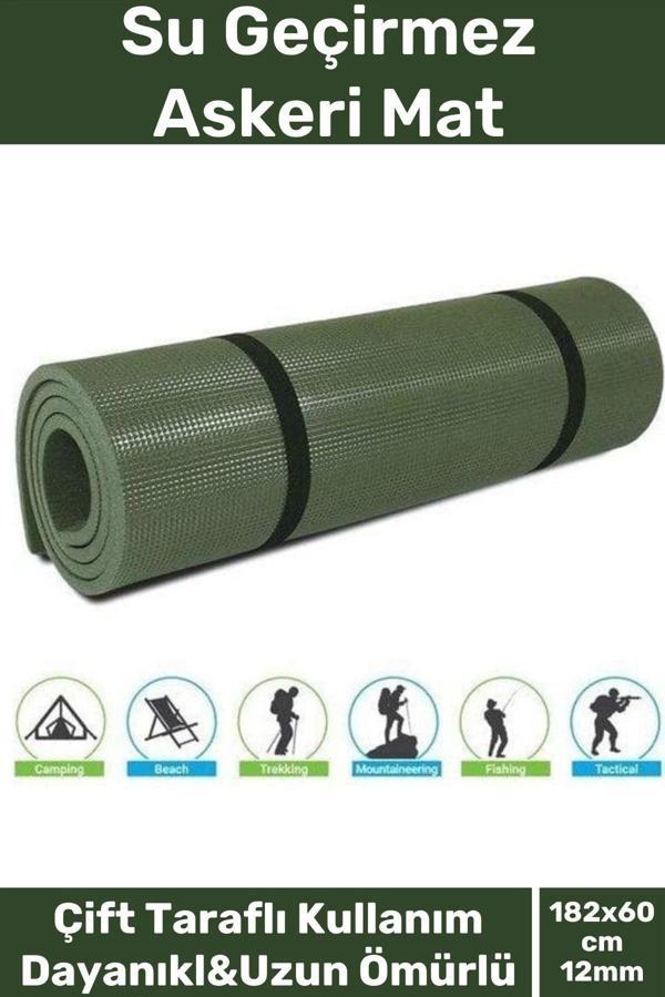 Premium Su Geçirmez 182x60cm Hafif Pratik Dayanıklı Isı Yalıtım 12mm Kalınlık Köpük Askeri Haki Mat - Image 1