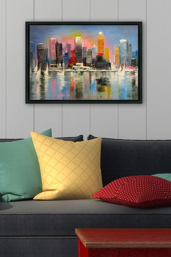 Tablo Center Siyah L Çerçeve Kanvas Tablo 75x105 cm - Image 1