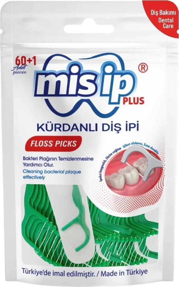 Mis İp Kürdanlı Diş İpi Plus 60+1 Adet - Image 1