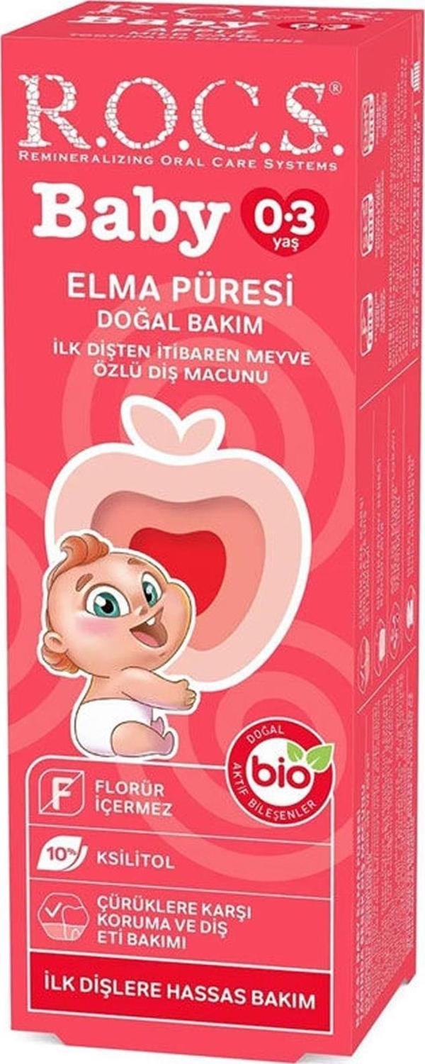 Rocs Baby 0-3 Yaş Arası Elma Püresi Tadında Diş Macunu 35 ml - Image 1