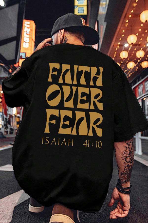Erkek Fear Baskılı Oversize Tshirt - Image 1