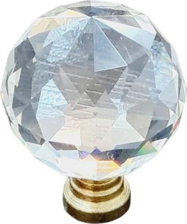 Kristal Tekli Altın Ayak 30 mm Kulp / 5 ADET - Image 1