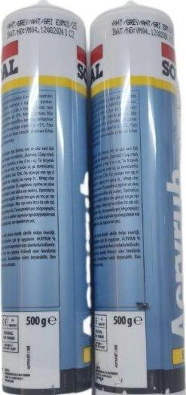 SOUDAL SİLİKONİZE MASTİK 500 GR ANT.GRİ (2 ADET ) - Image 1