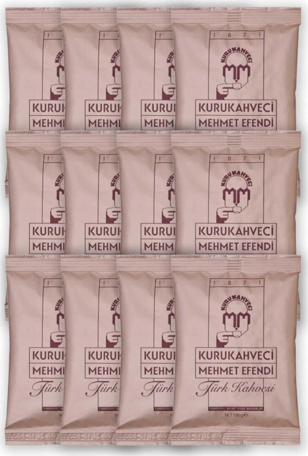 Kurukahveci Mehmet Efendi Türk Kahvesi 100 G Folyo Ambalaj X 12 Adet - Image 1