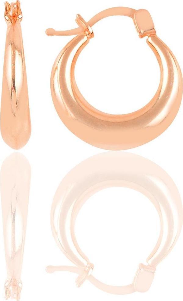 Gümüş rose sade gümüş şarnel küpe [barcode] - Image 1