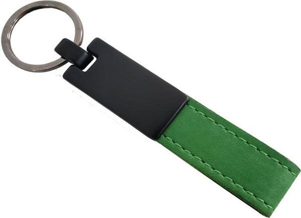 Yeşil Deri Metal Anahtarlık - Image 1
