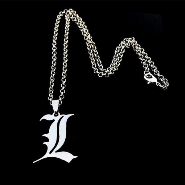 Death Note L Anime Naruto One Piece Gri Metal Zincirli Kolye - Image 1