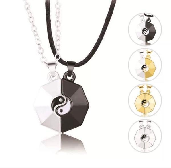 Mıknatıslı Best Friends Ying Yang Kolye Aksesuar Şık Hediyelik - Image 1