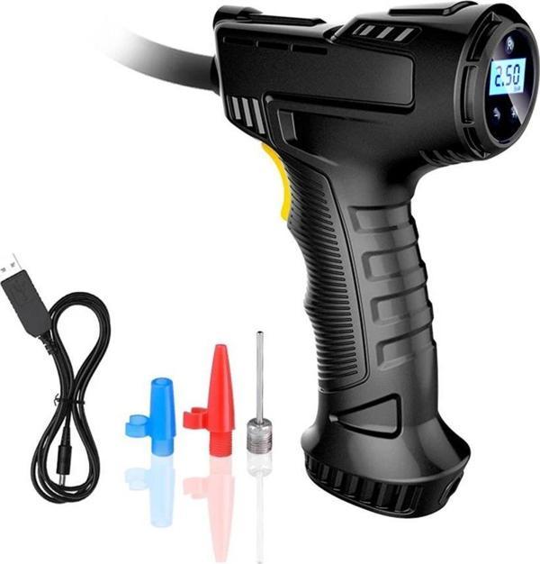 Valkyrie 120W Kablosuz Hava Kompresörü Araç Motorsiklet Bisiklet Top Araba Lastik Pompası - Wireless USB - LED Işıklı  C - Image 1