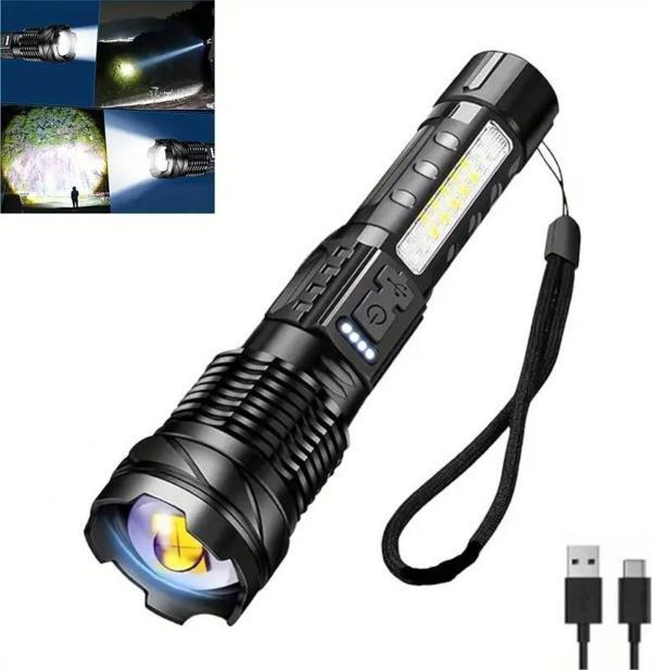 Valkyrie Şarjlı 7 Modlu Ultra Güçlü LED El Feneri Çakarlı Çok Fonksiyonlu Zoom 1500mAh - Image 1