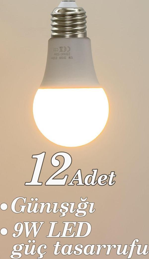 Vivido Home Gün Işığı 12 Adet Led Ampul 9W - Image 1
