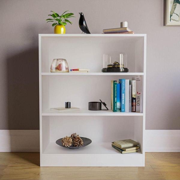 Aeka Ae-8001 Vito 3 Raflı Küçük Kitaplık, Beyaz Suntalam, Ofis Mobilyaları, Oturma Odası, Yatak Odası - Image 1