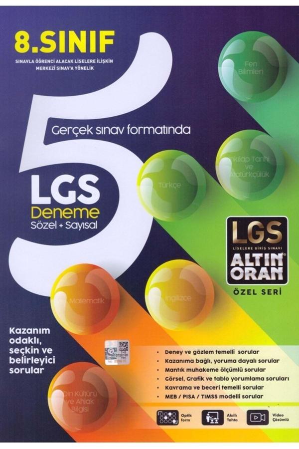 Altın Oran 8. Sınıf Lgs 5 Deneme Sözel Sayısal - Altın Oran Yayınları - Altın Oran Yayınları - Image 1