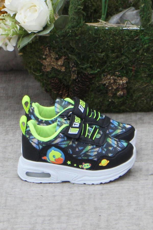 Fort 0772 Siyah Sarı Figürlü Hafif Taban Işıklı Erkek Çocuk Ayakkabı - Image 1