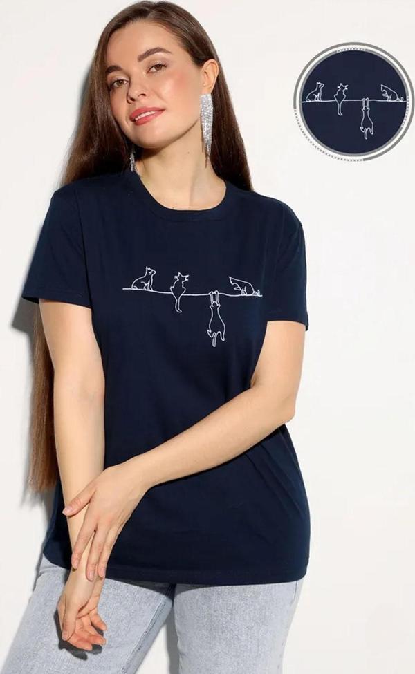 Unisex Kedi Baskılı Oversize Tshirt - Image 1