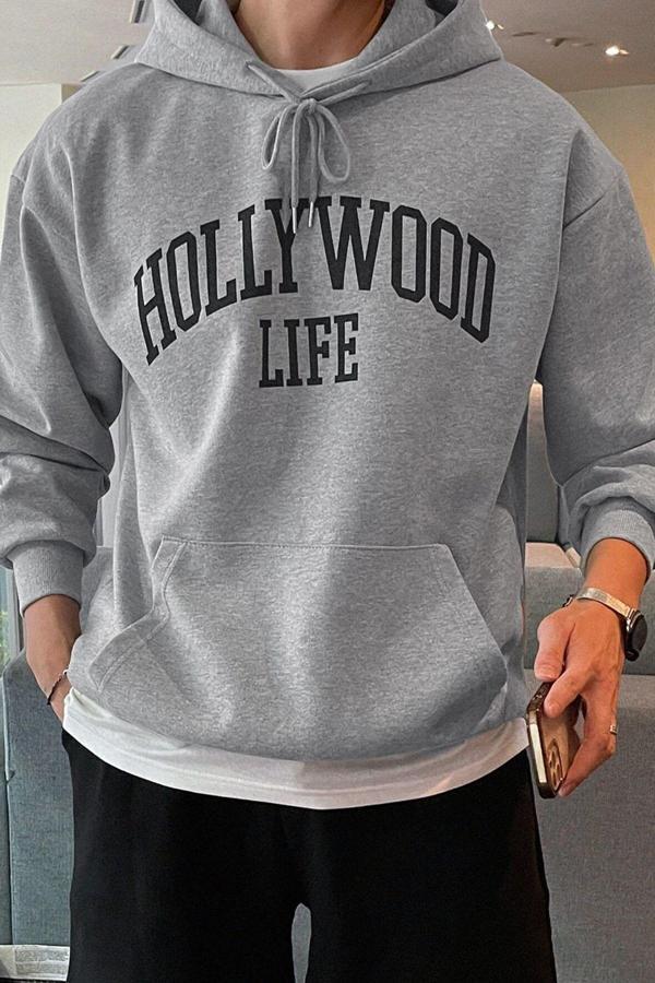 Erkek Hoolywood Life Baskılı Oversize Sweatshirt - Image 1