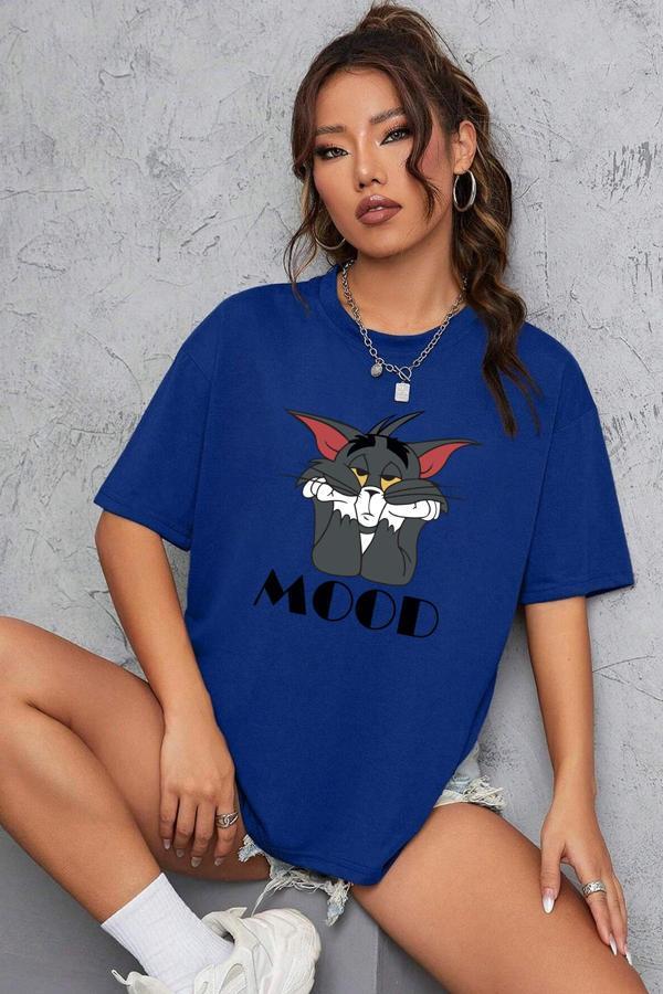 Unisex Mood Baskılı Oversize Tshirt - Image 1