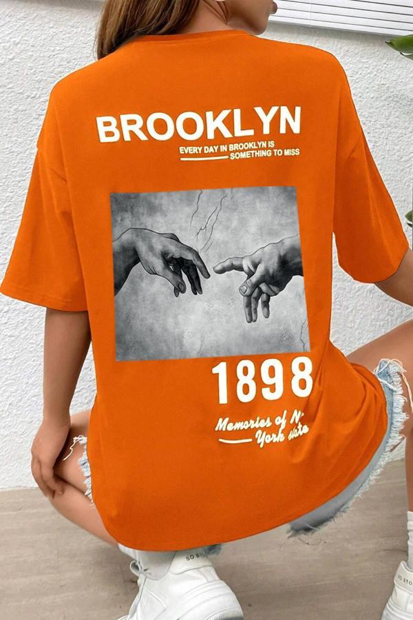 Unisex 1898 Brooklyn Baskılı T-shirt - Image 1