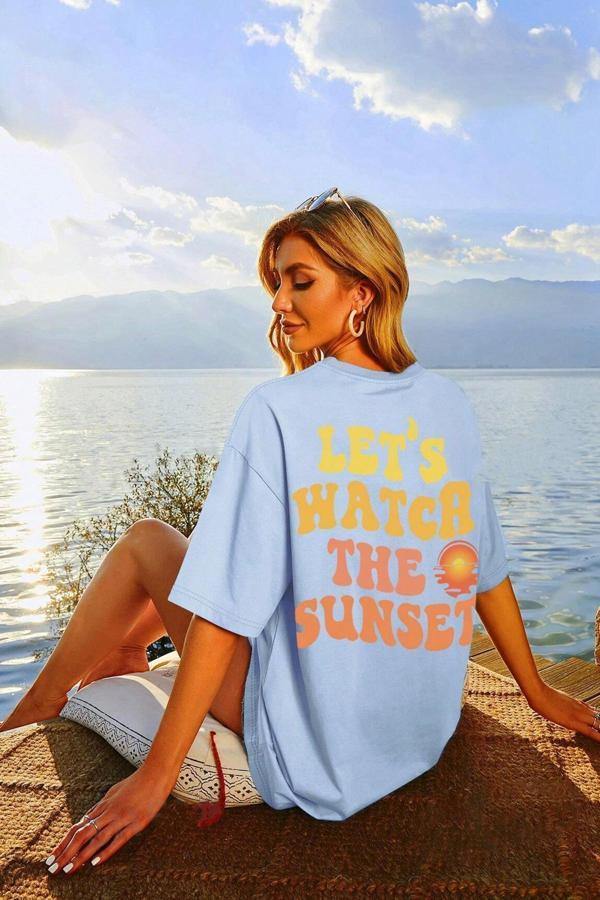 Unisex Lets Watch The Sunset Tasarım Tshirt - Image 1