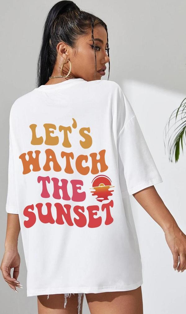 Unisex Lets Watch The Sunset Tasarım Tshirt - Image 1