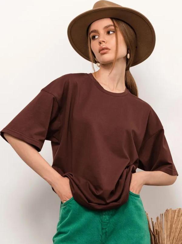 Unisex  Pamuklu Oversize Basic Tshirt - Image 1