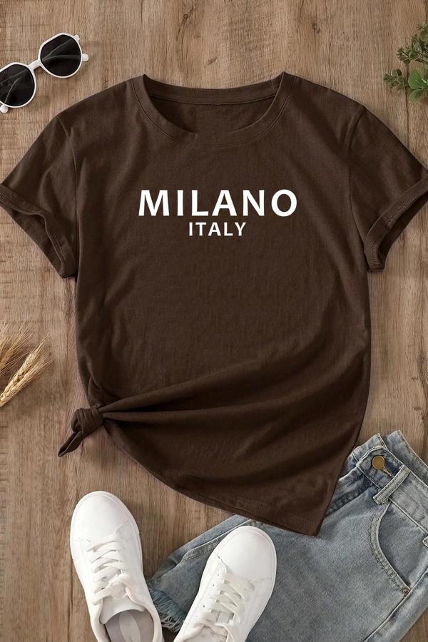 Unisex Milano Baskılı Oversize T-shirt - Image 1