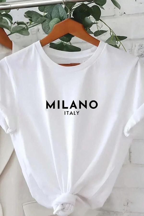 Unisex Milano Baskılı Oversize T-shirt - Image 1