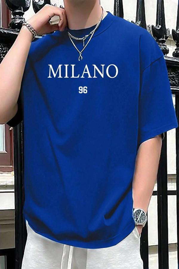 Erkek Milano Baskılı Oversize Tshirt - Image 1