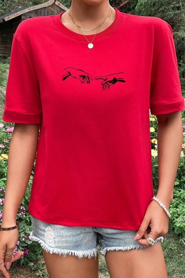 Unisex Michelangelo Baskılı T-shirt - Image 1