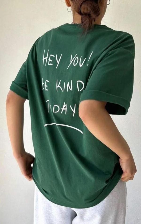 Unisex Hey you Baskılı T-shirt - Image 1