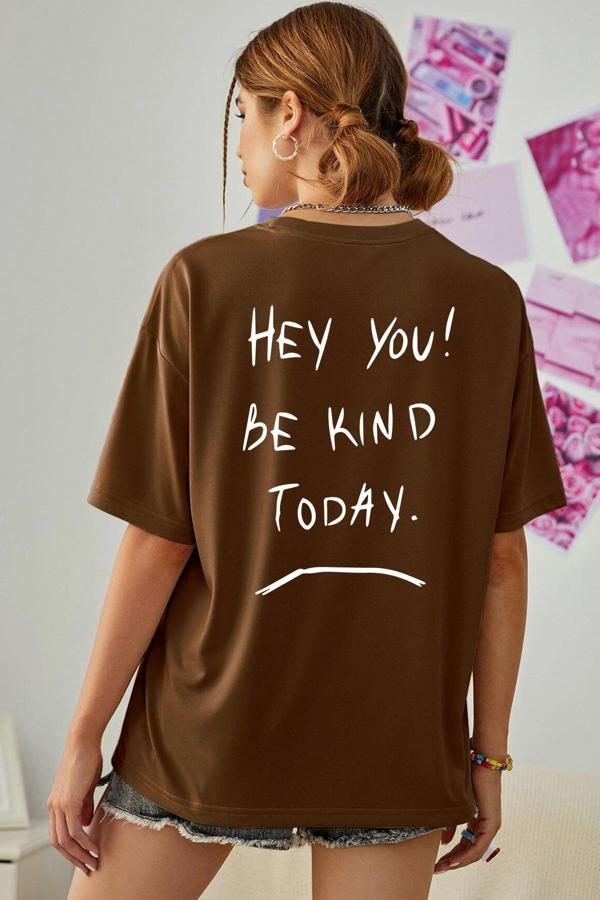 Unisex Hey you Baskılı T-shirt - Image 1