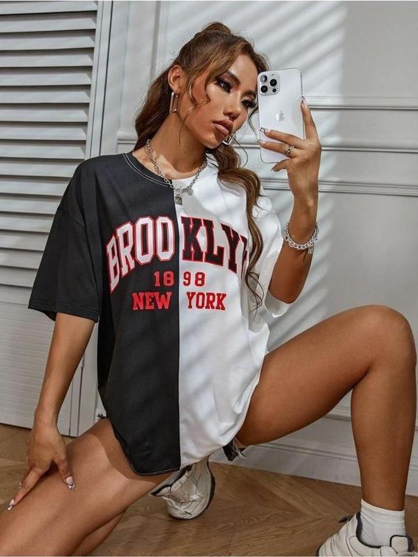 Brooklyn Çift Renk Baskılı Tasarım Tshirt - Image 1
