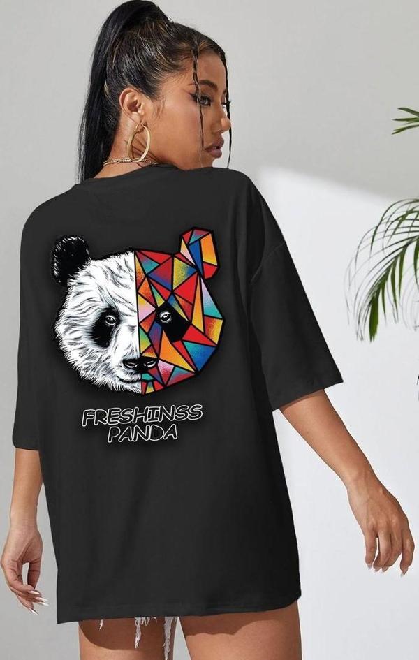 Unisex Panda Baskılı T-shirt - Image 1
