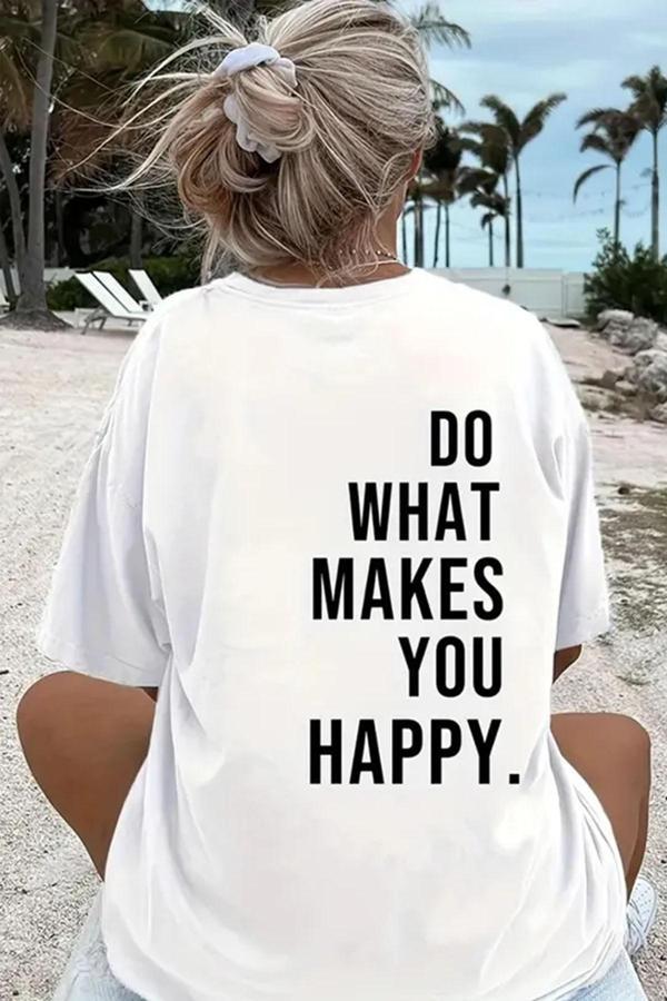 Unisex Sırt Baskılı Do What Oversize Tshirt - Image 1
