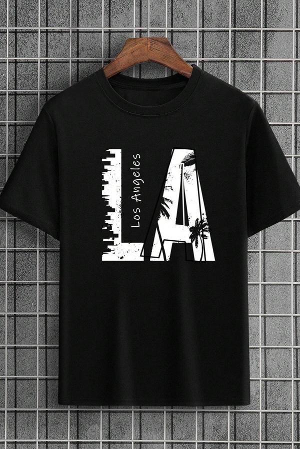 Unisex Los Angles Baskılı Tasarım Tshirt - Image 1