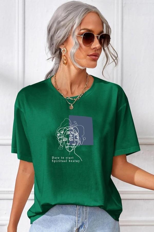Unisex Minimal line drawing Baskılı T-shirt - Image 1