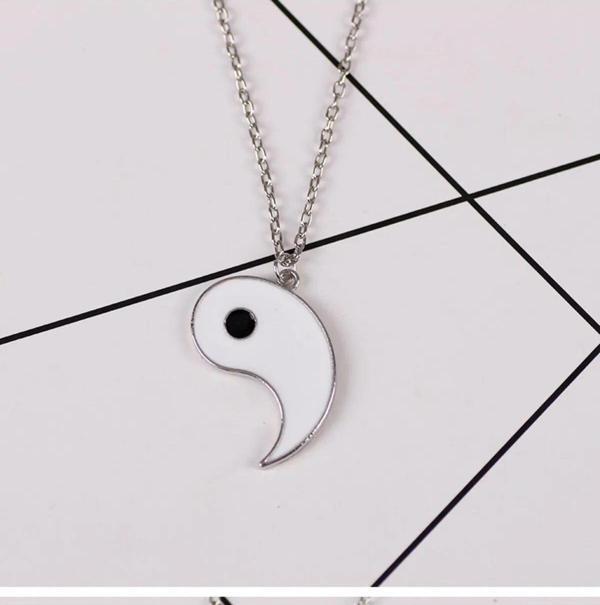 2 Adet Ying Yang Denge Zincir Kolye Sevgili Arkadaşlık Unisex Best Friends Kolyesi - Image 1