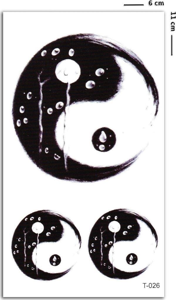 3 Boyutlu Mini Boy Yingyang Geçici Dövme Aksesuar Şık Moda Yaz - Image 1