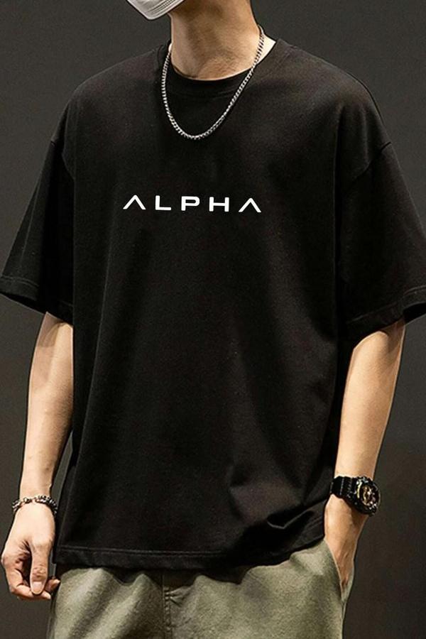 Unisex Alpha Baskılı T-shirt - Image 1