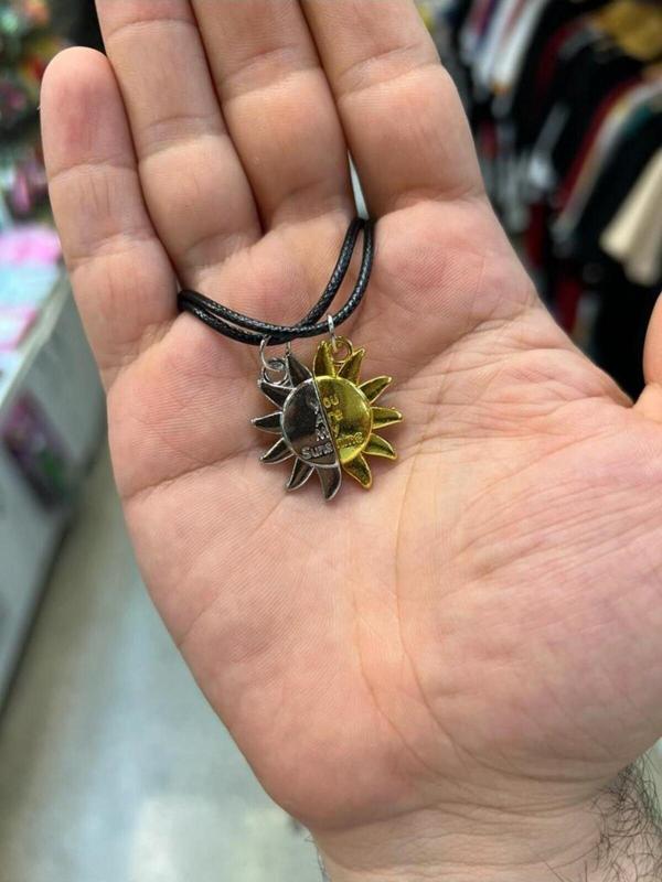 Güneş Best Friends Unisex Kolye 2 li Aksesuar Şık Takı Hediyelik - Image 1