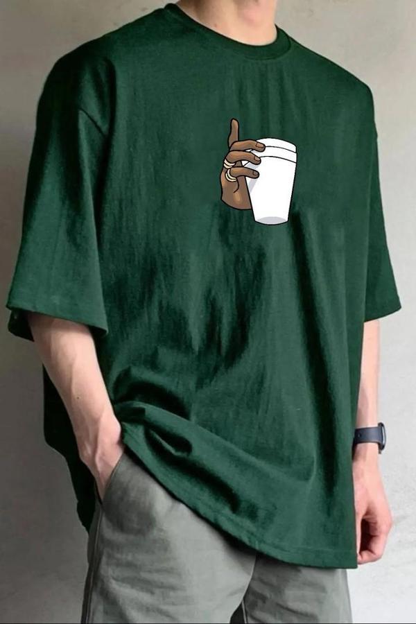 Unisex Tupac Coffee Baskılı T-shirt - Image 1