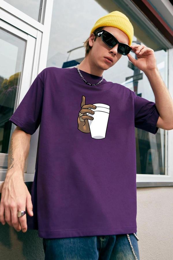 Unisex Tupac Coffee Baskılı T-shirt - Image 1