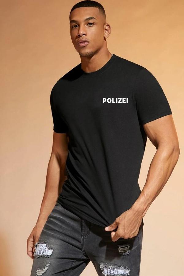 Unisex Polizei Baskılı T-shirt - Image 1