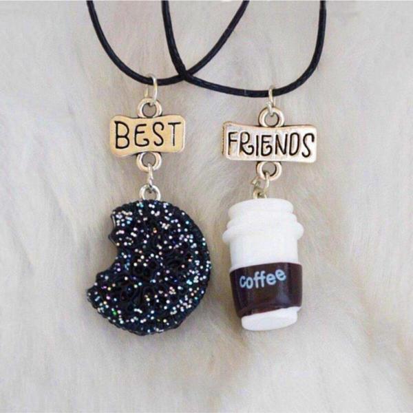 Starbucks Kahve Oreo Best Friends 2li Bff Suni Deri İpli Kolye - Image 1